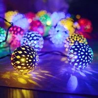 moroccan ball solar string lights fairy globe waterproof lantern light decorative lighting for home garden party decor