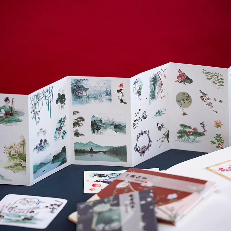 6Pcs/Pack Four seasons song series stickers For Kids DIY Diary Scrapbooking Photo Ablums | Канцтовары для офиса и дома