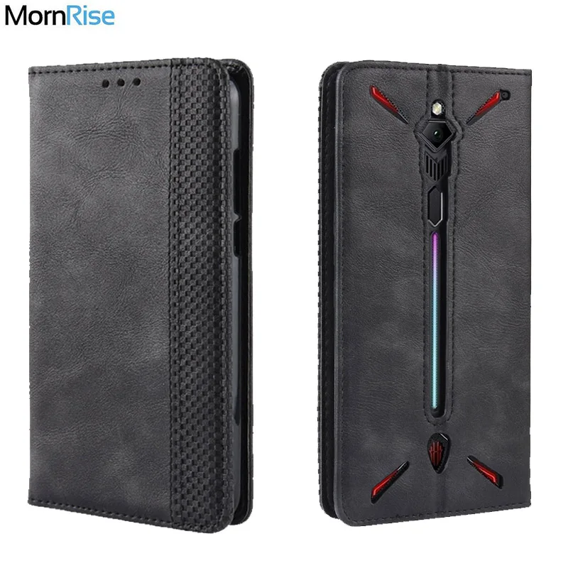 

For ZTE Nubia Red Magic 3 3S Case Book Wallet Vintage Slim Magnetic Leather Flip Cover Card Stand Soft Cover Phone Bags