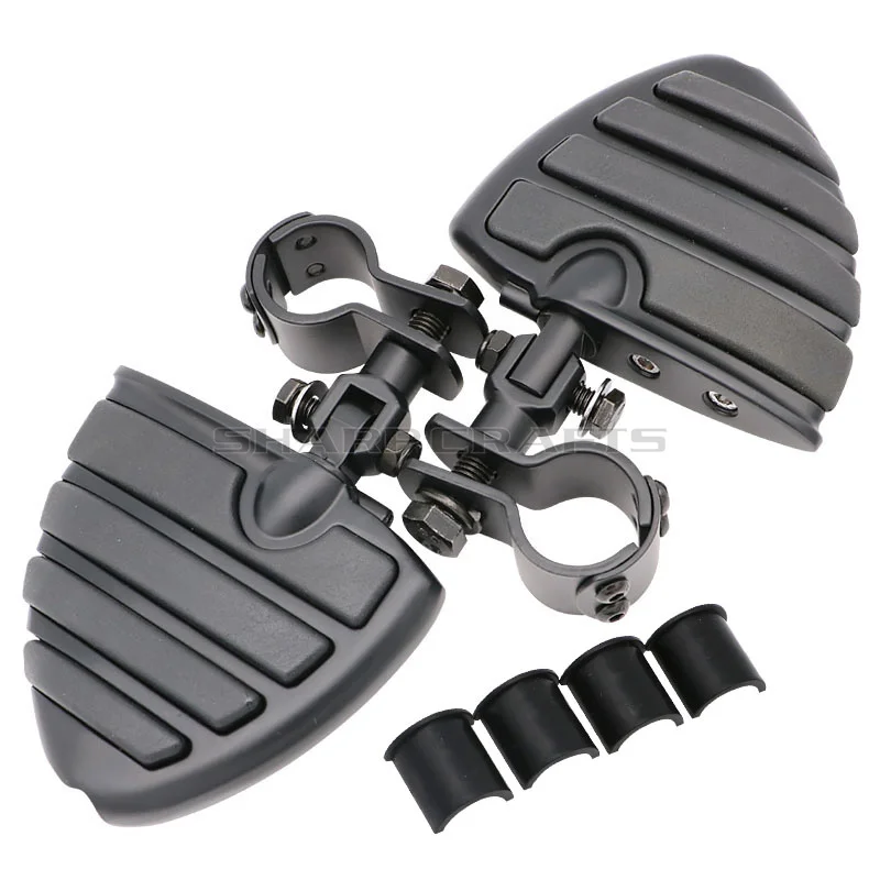 G-Black " 1-1/4" 1,2" мотоцикл автострада Крушение Бар защита двигателя подножки крепежные зажимы комплект для Yamaha Suzuki Kawasaki - Цвет: G-Black