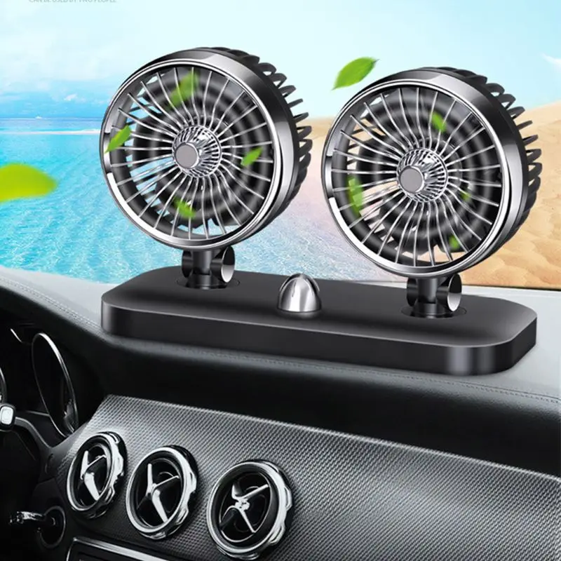 

Double-headed Cooling Electric Car Fan 12V/24V Auto Powerful High-wind Air Tool