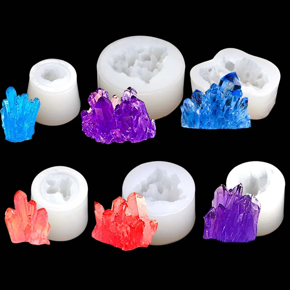 

6 Different Styles Silicone Mold For Making Crystal Iceberg Cluster DIY Car Office Desk Decoration Handicrafts Making Tool