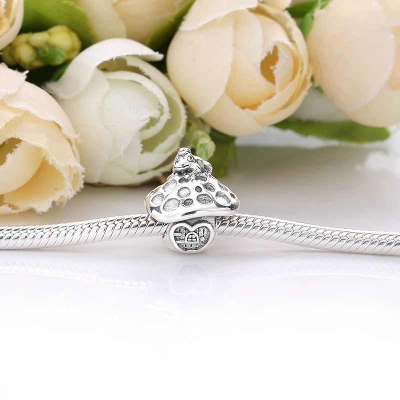 Mushroom House Beads European Original Pan Bracelet Frog Prince Fungus Charms Bead Cartoon Bangle for Women Jewelry Making Gifts | Украшения