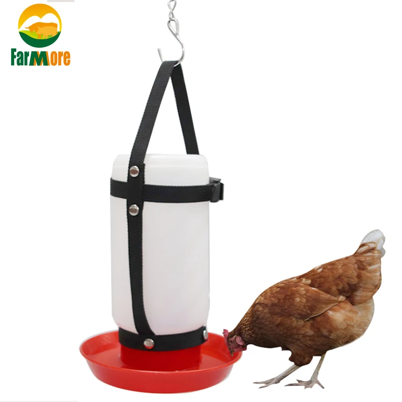 1 set Chicken Drinking Bottle 1L Plastic Water Feeder Poultry Chicken Drinker with  S
