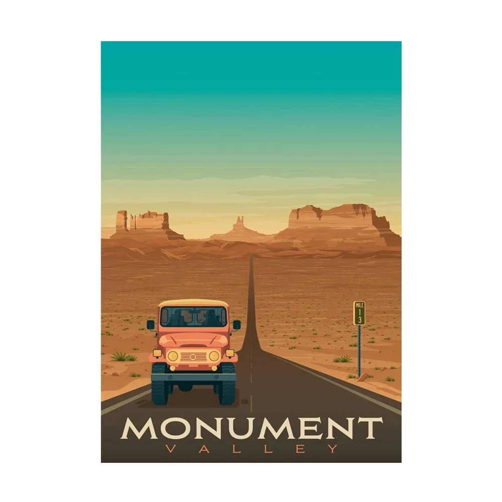 Hd Печать автомобиля домашний Декор Пейзаж картины памятник долина стена