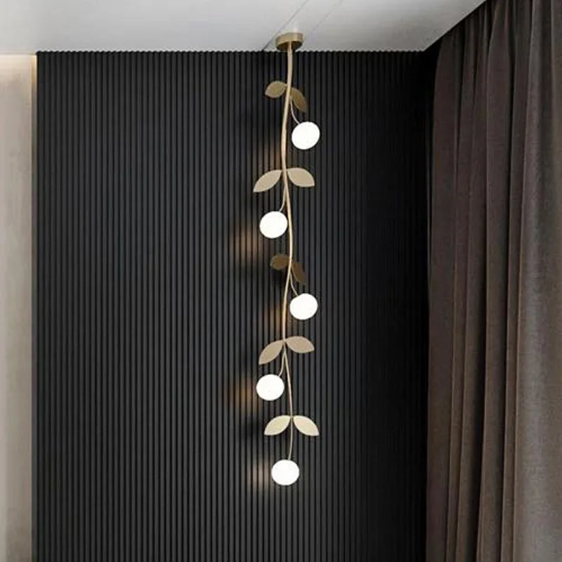 

Modern copper led chandelier Nordic creative interior lighting bedroom bedside lamp staircase dining room Pendant Lamp G9 bulb