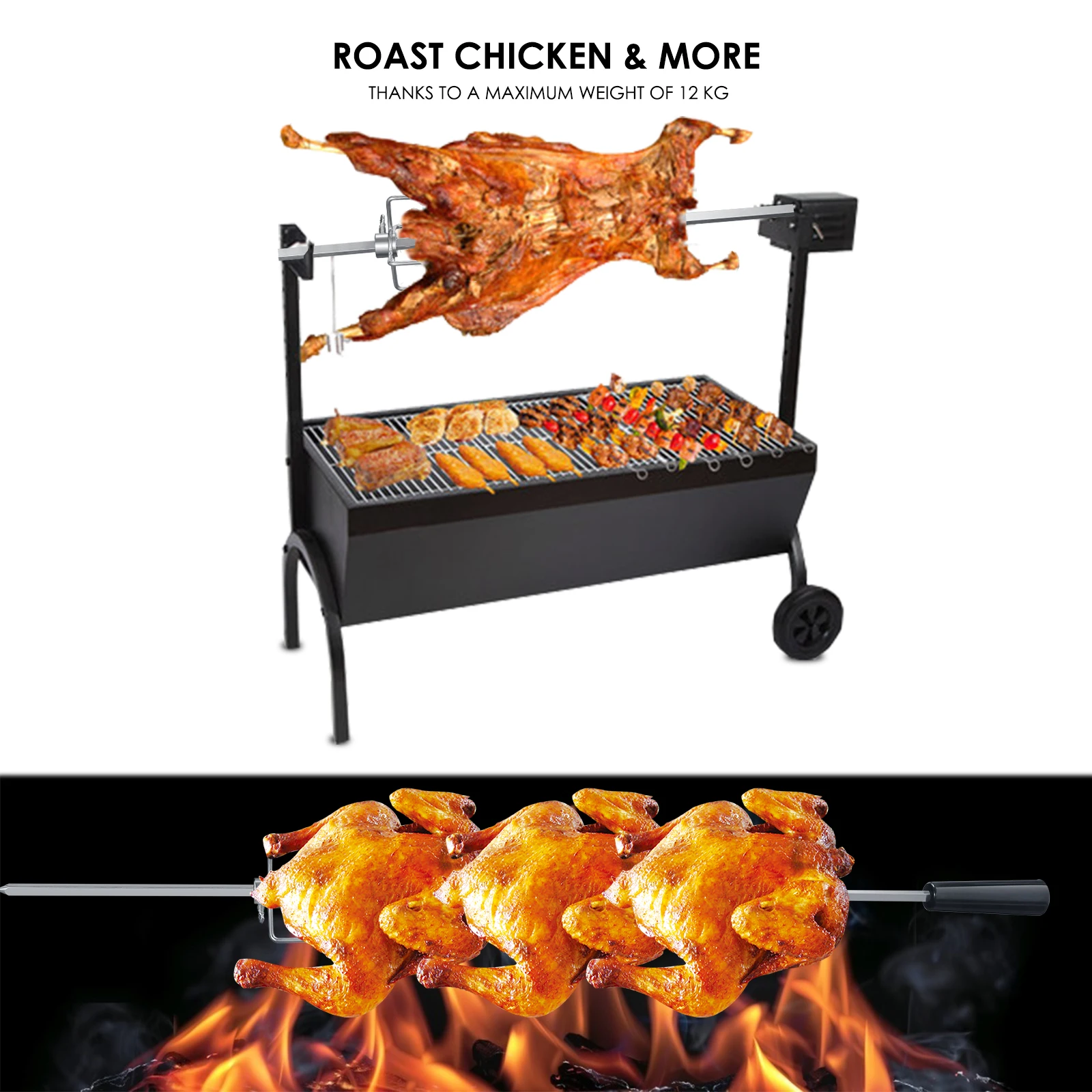 electric barbecue stainless steel barbecue set barbecue grill universal 107cm long grill rod for grilling camping barbecue tools free global shipping