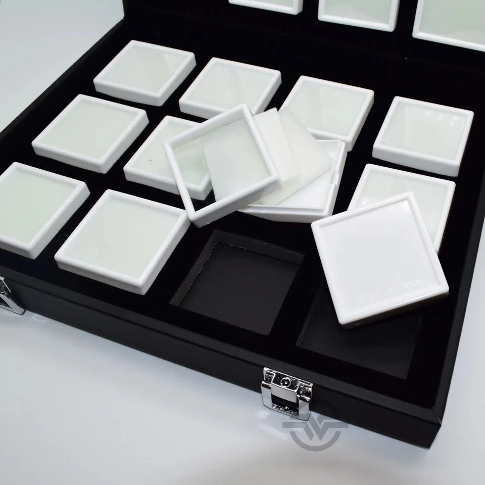 Портативный черный PU дорожный драгоценный камень коробка чехол для хранения