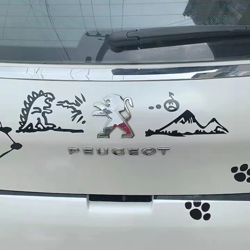 Забавные мультяшные наклейки на автомобиль с логотипом хвост автомобиля для