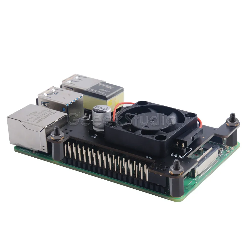 Raspberry Pi с изоляцией PoE HAT модуль расширения Power Over Ethernet охлаждающим вентилятором