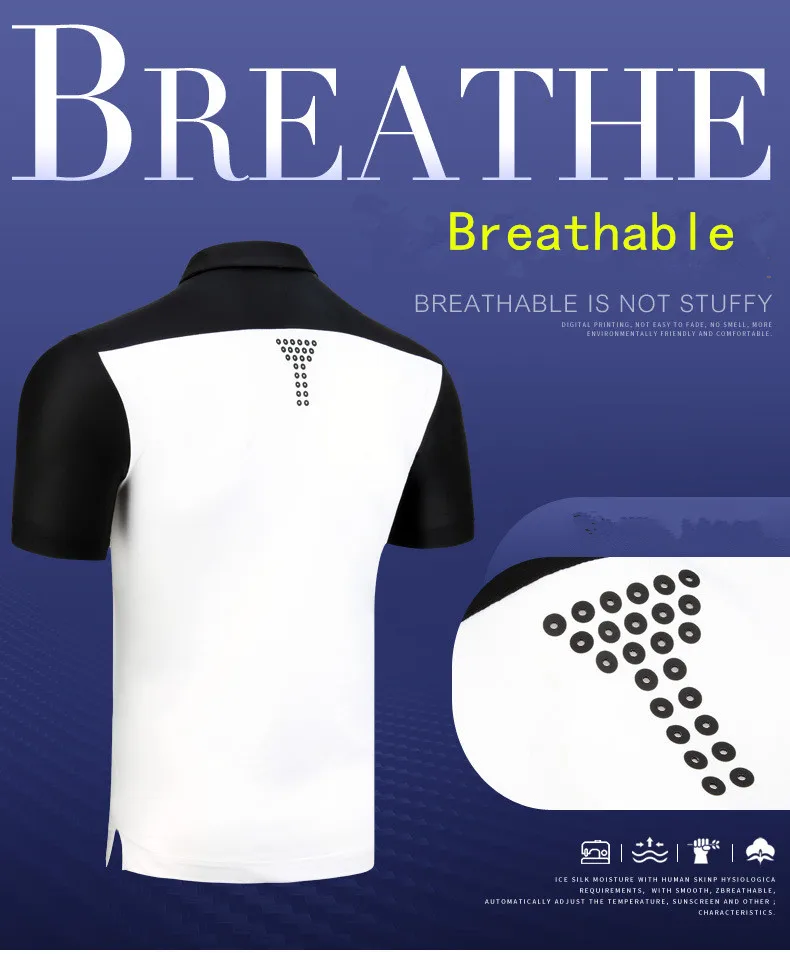 Футболка для гольфа PGM Одежда Для Гольфа Мужская быстросохнущая рубашка летняя