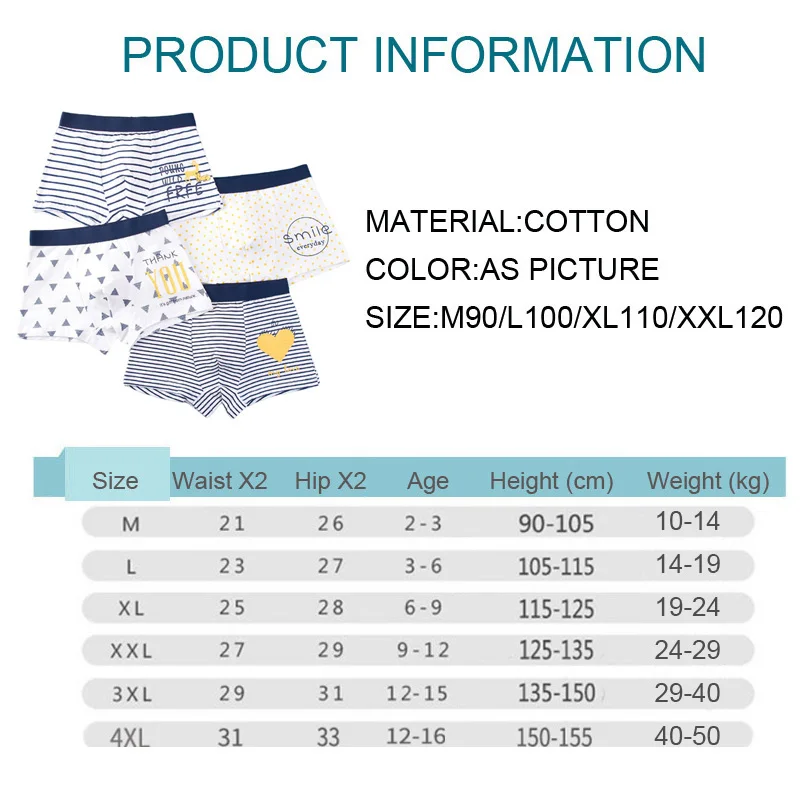 

8pcs/Lot 100% Cotton Children Underwear Cute Kids Boxer Briefs Soft Class A Boys Clothing Panties Breathable Knickers for 3-10T