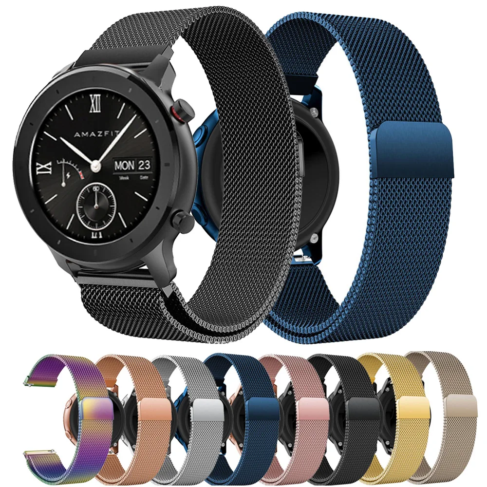 Магнитный ремешок для Huami Amazfit GTR 42 мм браслет из нержавеющей стали BIP 20 мм|Ремешки
