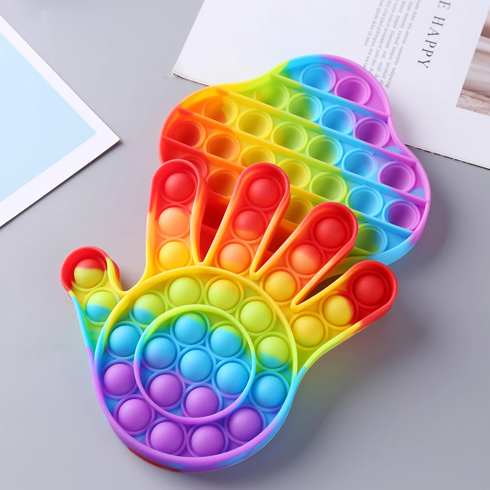 

Silicone Kids Fidget Toy Push Bubble Sensory Toys Antistress Autism Needs Toys Rainbow Stress Reliever Toys for Adult Children