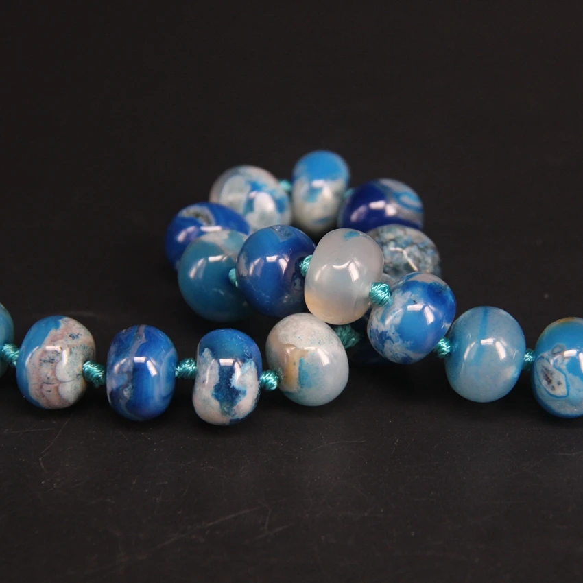 25 27 шт./нитка натуральный синий сакуры Агаты гладкие круглые космические бусины