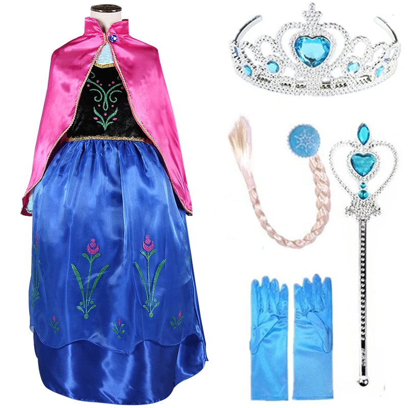 2020 косплей платье Снежной королевы Эльзы для девочек одежда Анны вечерние нее