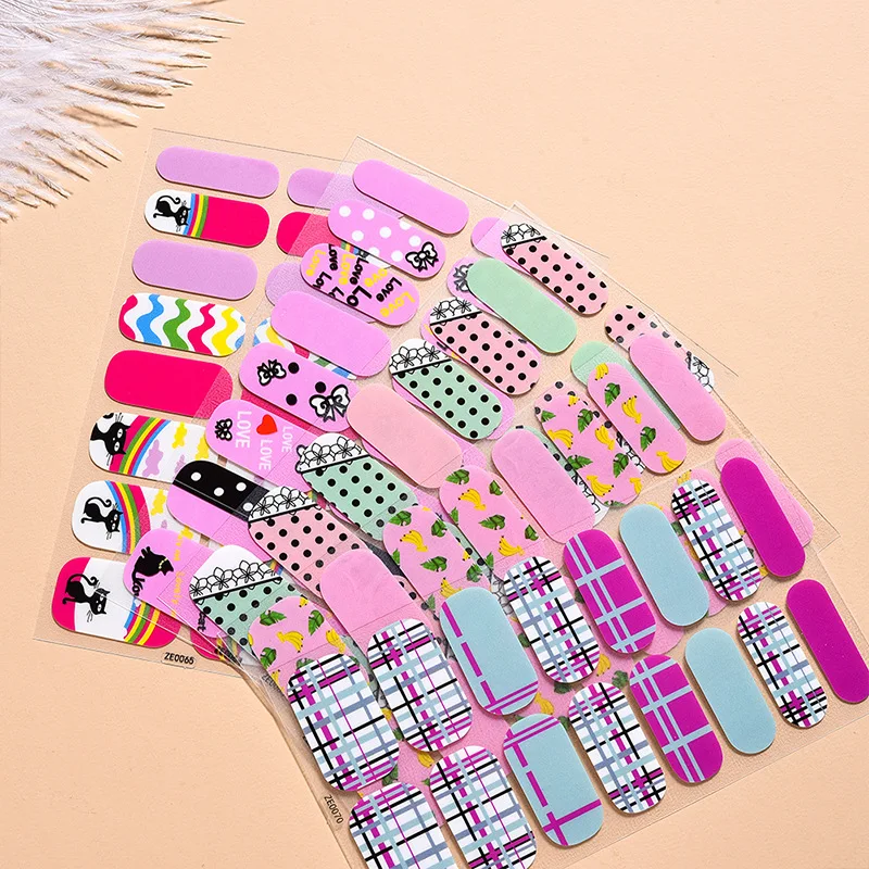 

1pcs Leopard Full Sticker Nail Art Sticker Color Flower Self-adhesive Waterproof Nail Sticker For Girls Nail Decoration Stickers