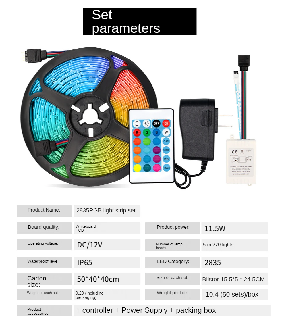 

Gehore LED Programmable Light Flexible External Control Bedroom Decoration Backlight Belt RGB Outdoor Dinner Beads Waterproof DC