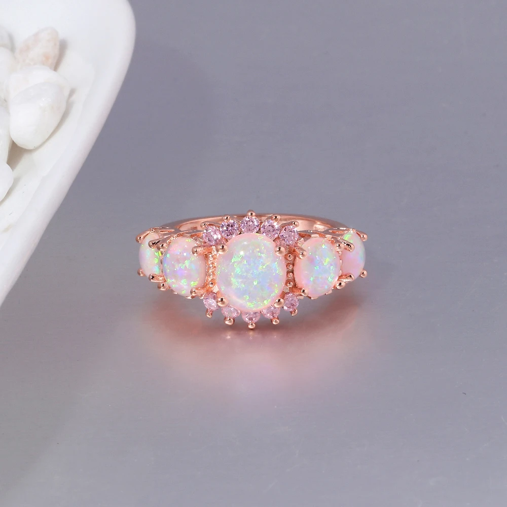 Кольцо женское с опалом и овальным круглым камнем 5 цветов|silver plated rings|plated ringfire opal |