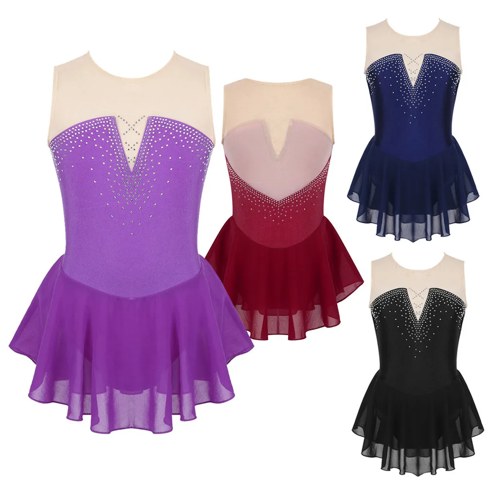 TiaoBug детская танцевальная одежда для девочек женское платье катания на коньках