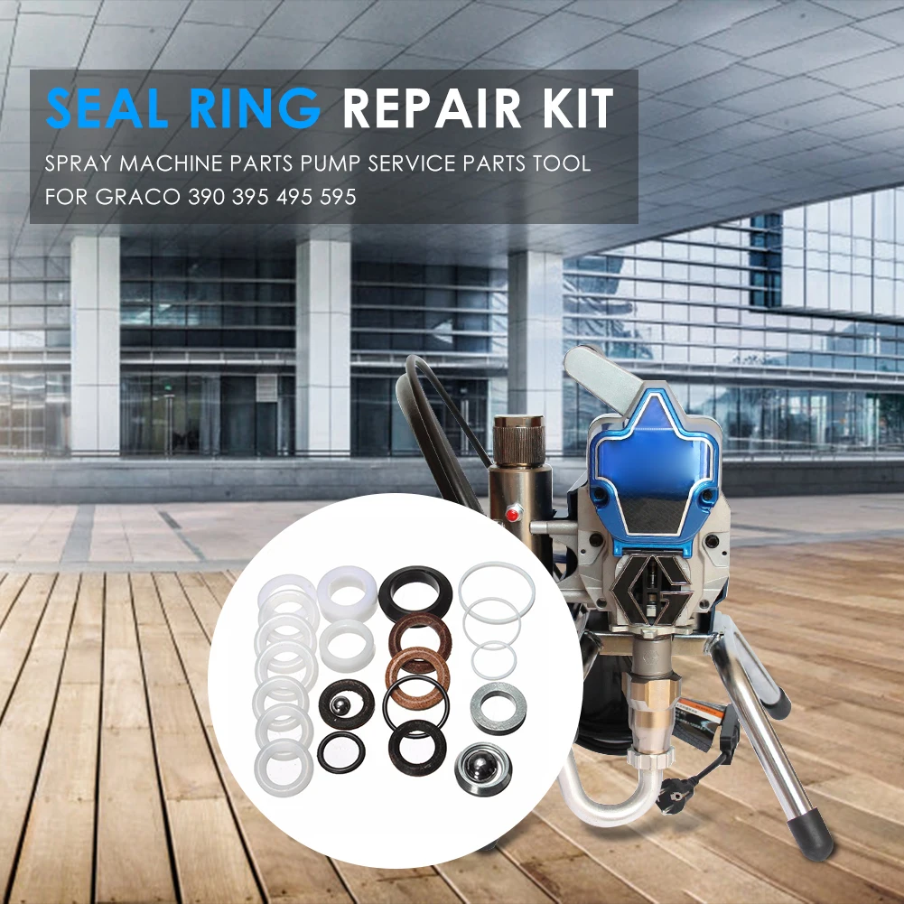 

Sealing Gasket Repair Kit Washer Seal Assortment Set Outdoor Anti-resistance Repairing Parts for Graco 390 395 495 595