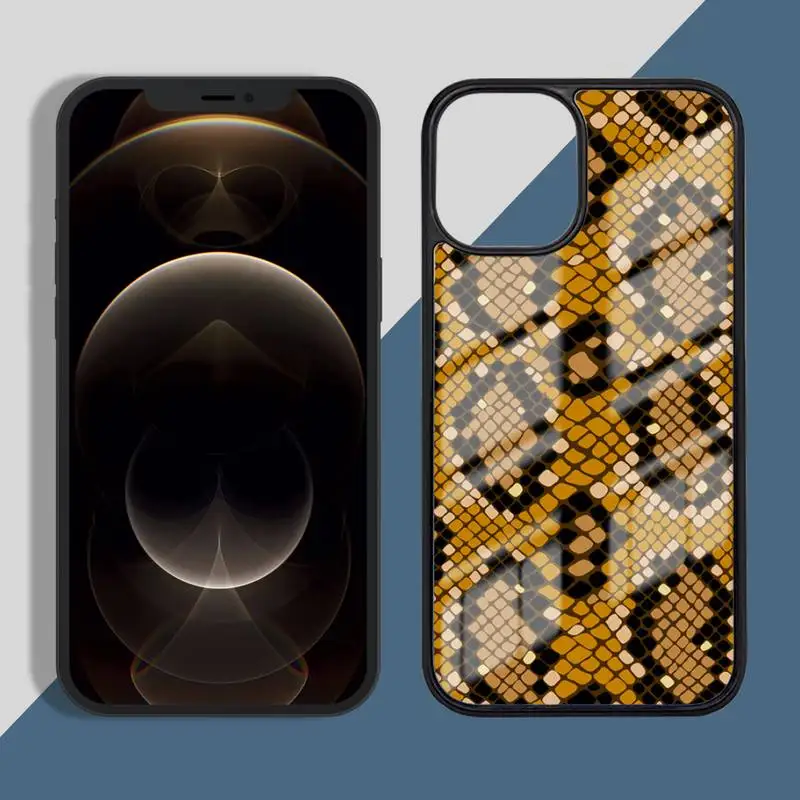 

Snake skin Phone Case Silicone TPU+PC For iPhone 11 12 mini Pro MAX 6 7 8 Plus X XR XS