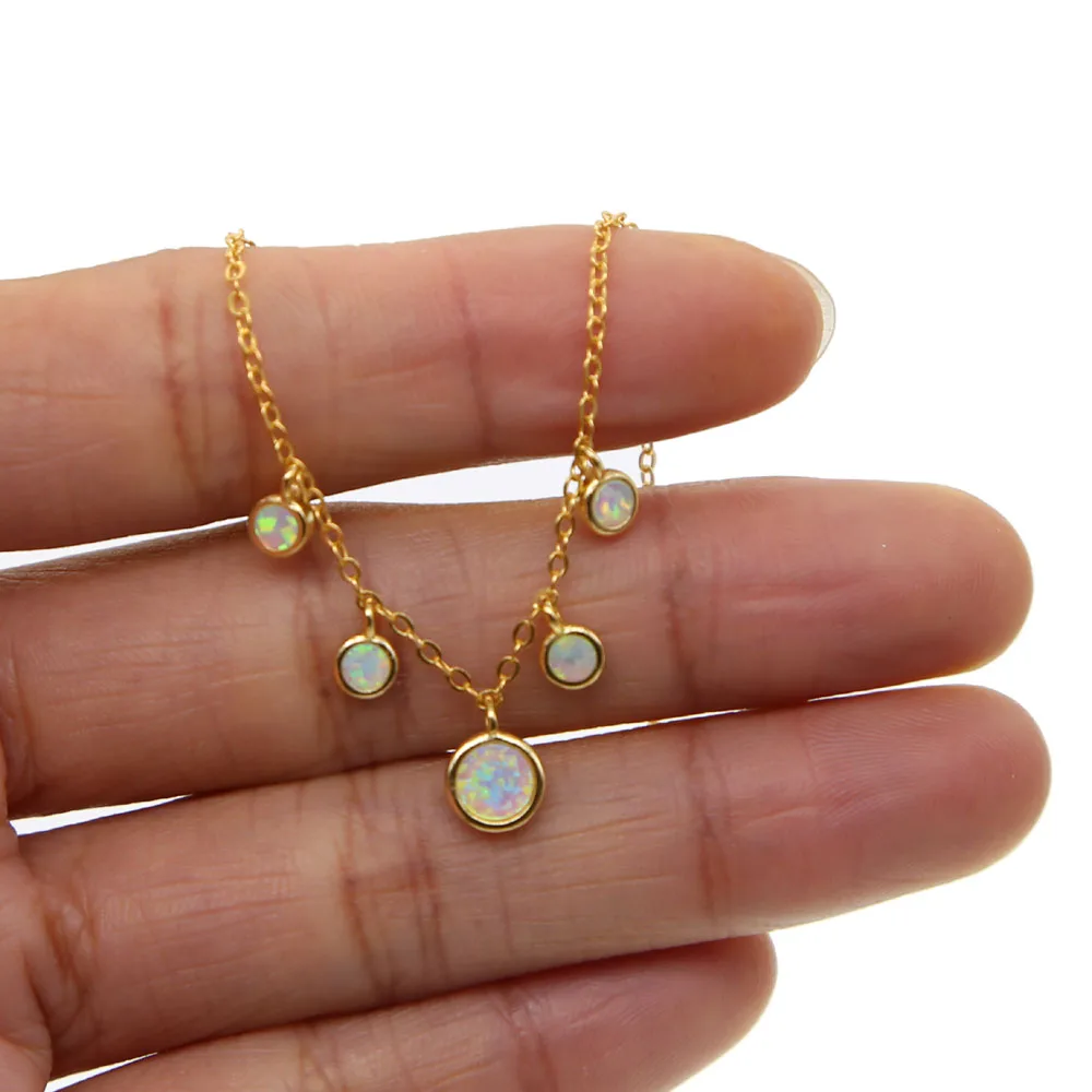 Модное Элегантное ожерелье с подвеской огонь опалы Капли Висячие ювелирные