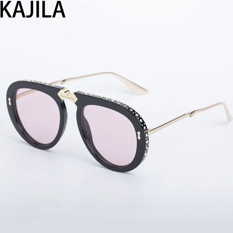 Овальные складные солнцезащитные очки на Для женщин 2020 Элитный бренд