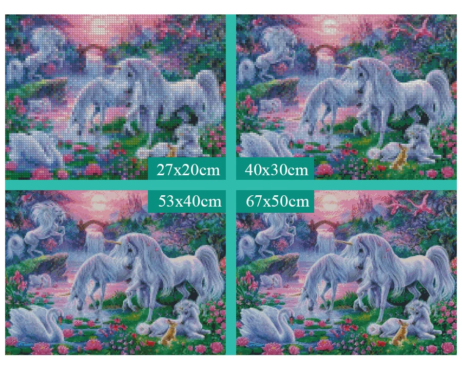 5D DIY Алмазная картина Полный Круглый бисер вышивка &quotпарк единорогов&quot мозаика