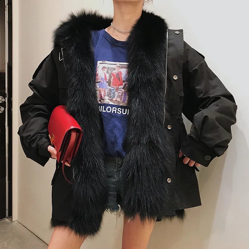 Женское пальто из натурального Лисьего меха женская одежда 2020 натуральный мех