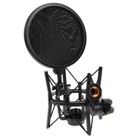 professional microphone mic shock mount with shield articulating head holder stand bracket for studio broadcast