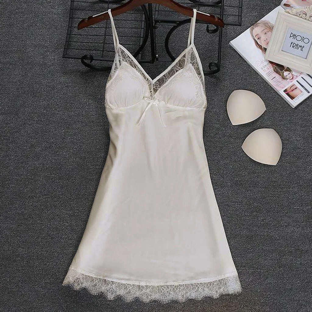 

New Satin Silk Pajamas Nightdress Women Robes Underwear Sleepwear Lingerie Lady Casual Home Wear Sexy Night Clothes