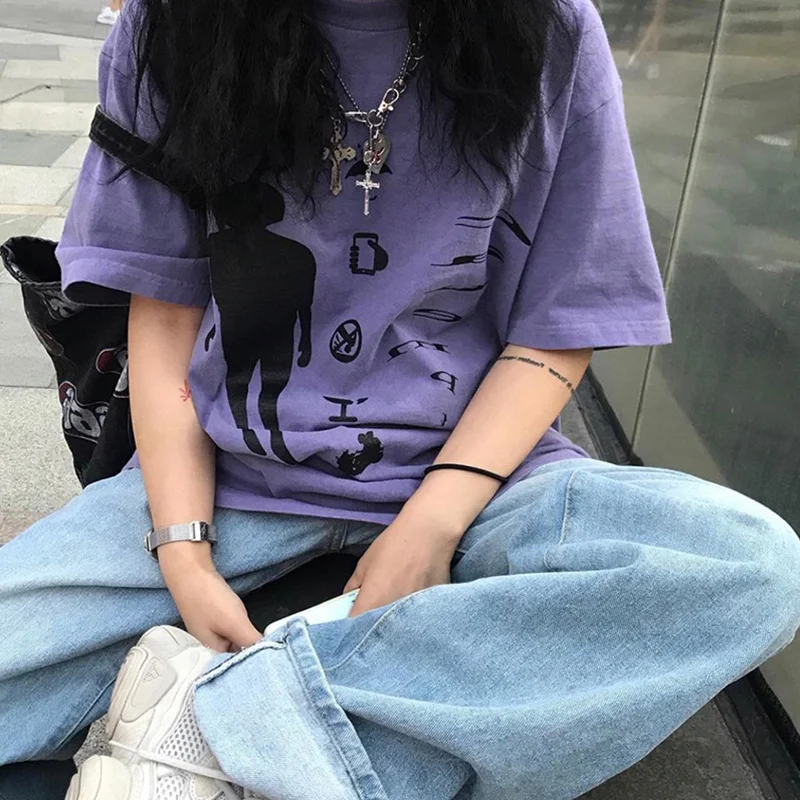 Ретро Ins Супер популярная футболка с короткими рукавами для женщин летний костюм