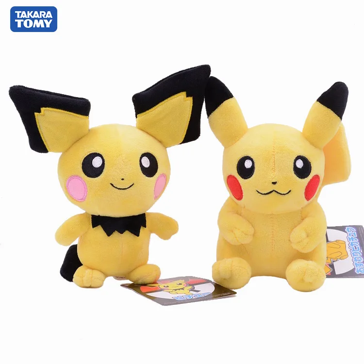 

Takara Tomy Pokemon Pikachu Pichu Raichu Cuties плюшевые Японские Аниме мягкие куклы Коллекция подарок на день рождения для детей