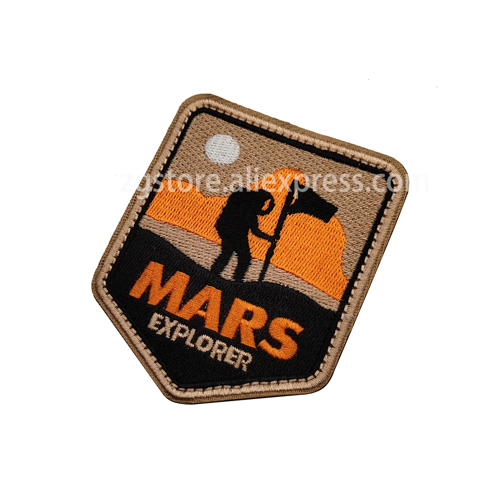 

Planet explorer Embroidery Patches military 7*8.5cm Outdoor Hook and Loop Tactical
