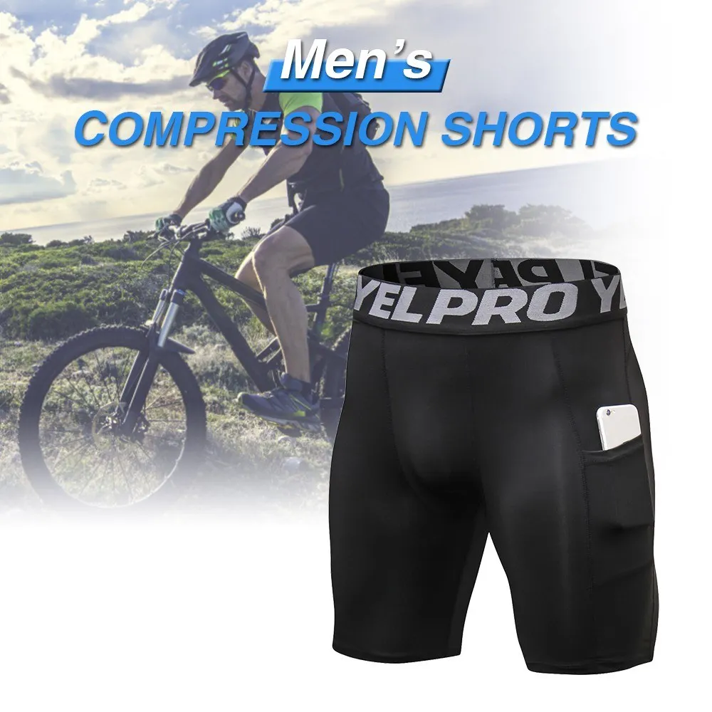 

3 Pack Men Compression Shorts Active Workout Underwear with Pocket