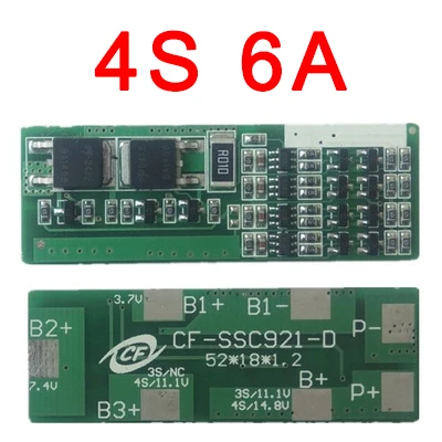 3S 4S 11,1 в 12 В 14,8 в 16 В полимерная 18650 литиевая батарея Защитная плата 6A литий-ионная Lipo Lifepo4 упаковка ячейка BMS модуль цепи