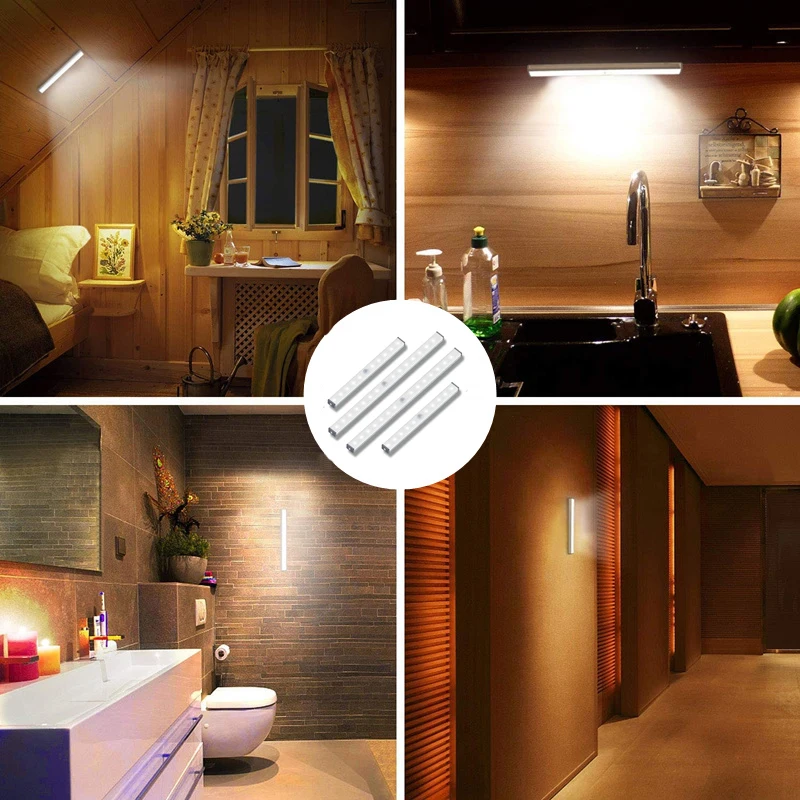 

Motion Sensor Under Cabinet Lights Wireless LED Closet Lamp for Kitchen Wardrobe Stairs Bedroom Aisle Lighting