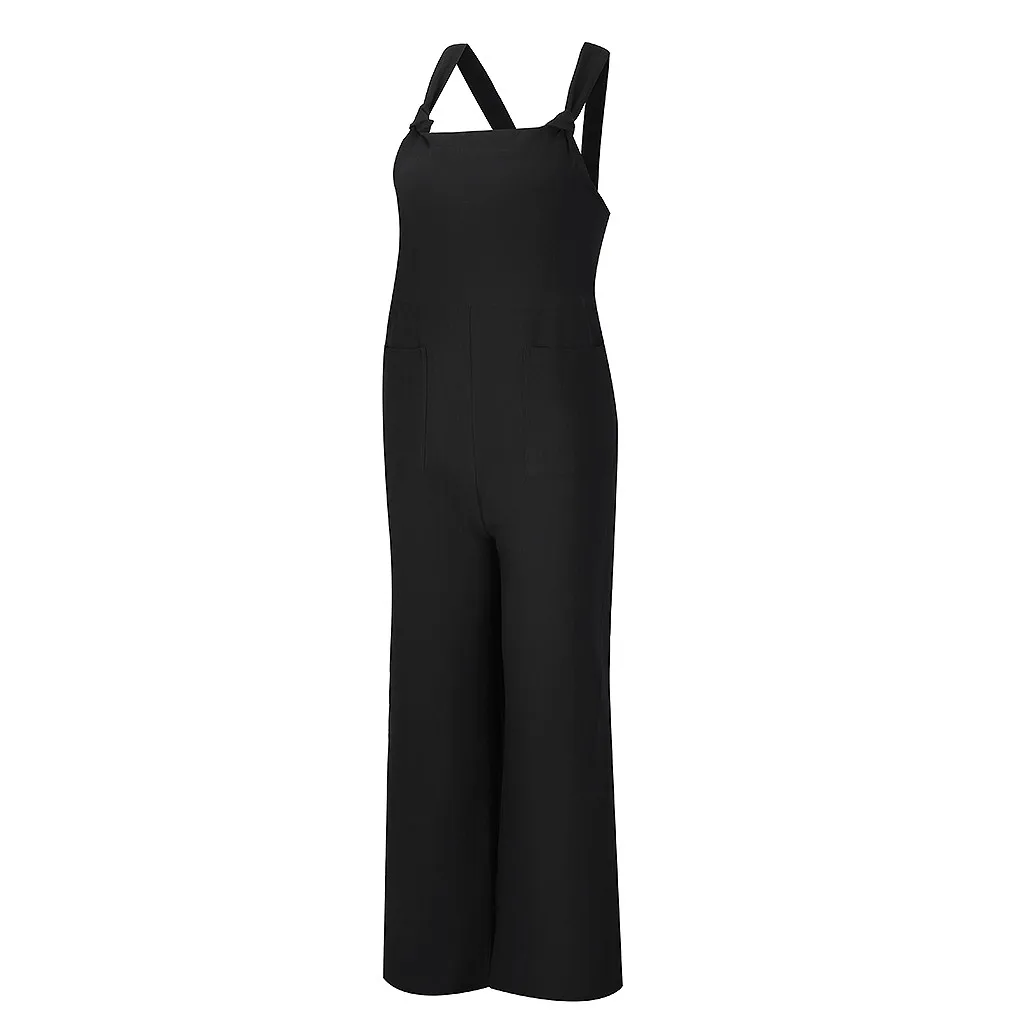 

Kancoold jumpsuit Women Fashion Solid O-Neck Camisole Rompers Playsuit Casual Long Jumpsuit sweet new women jumpsuit 20528
