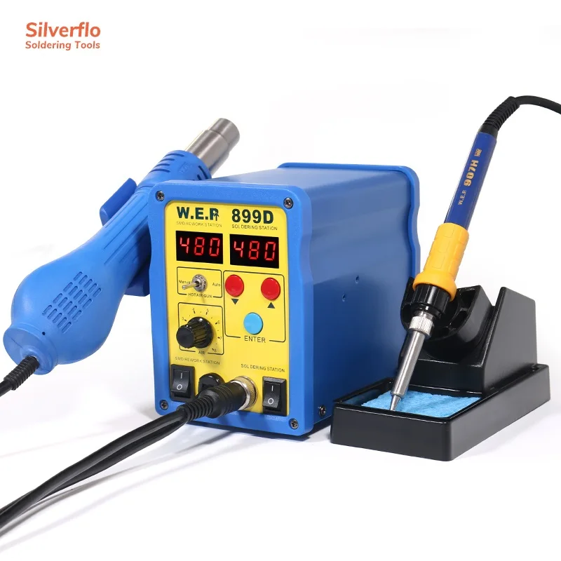 Паяльная станция WEP 899D с двойным цифровым дисплеем и паяльником автоматическая