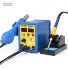 Паяльная станция WEP 899D с двойным цифровым дисплеем и паяльником, автоматическая ручная паяльная станция с термофеном