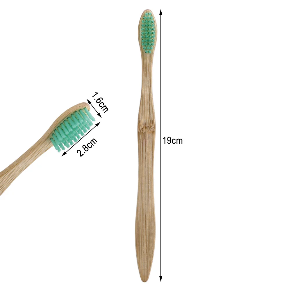 Бамбуковая зубная щетка радужная цветная твердая щетина биоразлагаемая