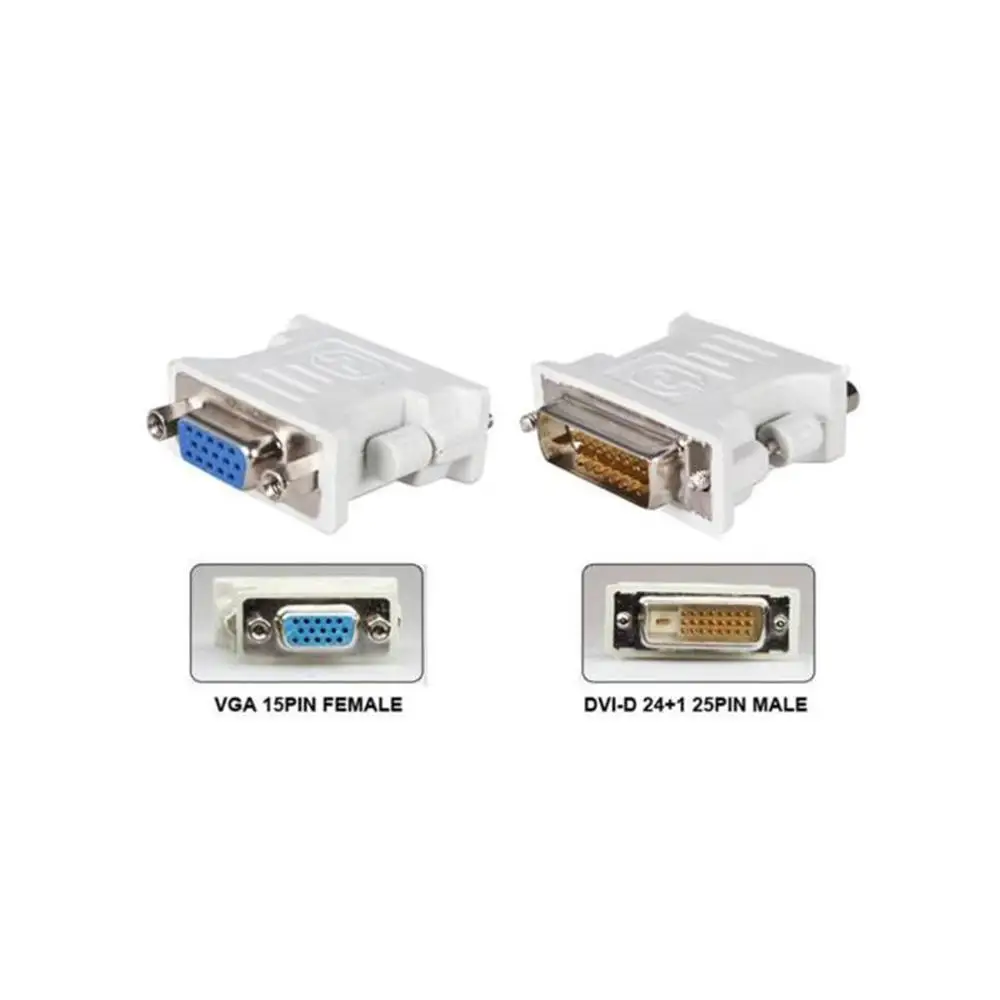 DVI D Мужской к VGA гнездо адаптер конвертер DVI/24 + 5 Pin Женский конвертер|Кабели VGA| |