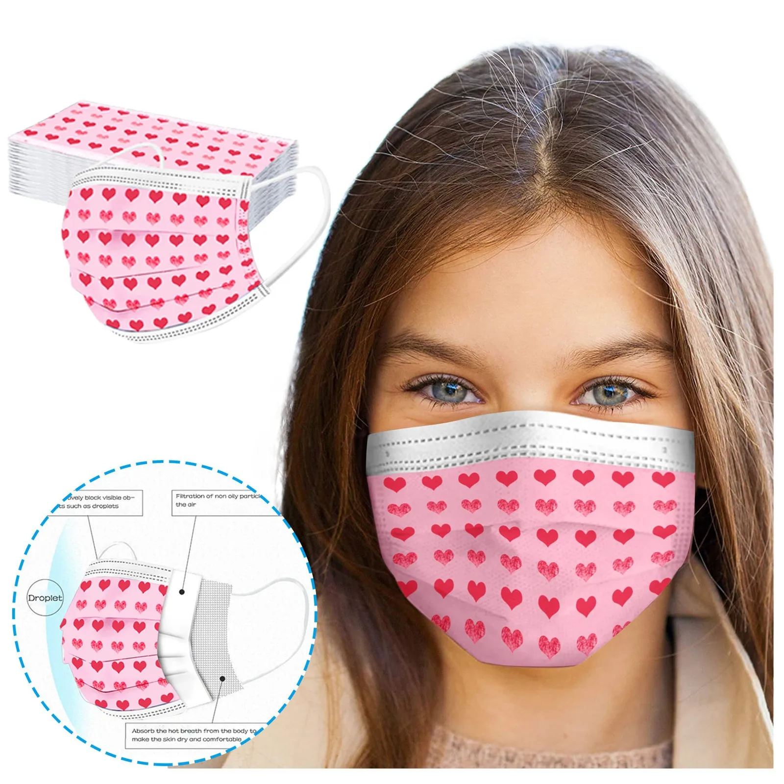 

30PCS Disposable Child Print Masks Anti-dust Perfect Size For Children Soft And Comfortable mascarillas nios desechables A40