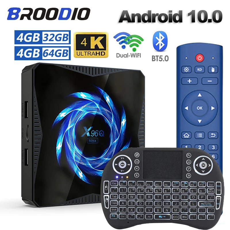 

ТВ-приставка Android 2021, 10,0 дюйма, 4 + 64 ГБ, 2,4 ГГц, два режима Wi-Fi, 6K