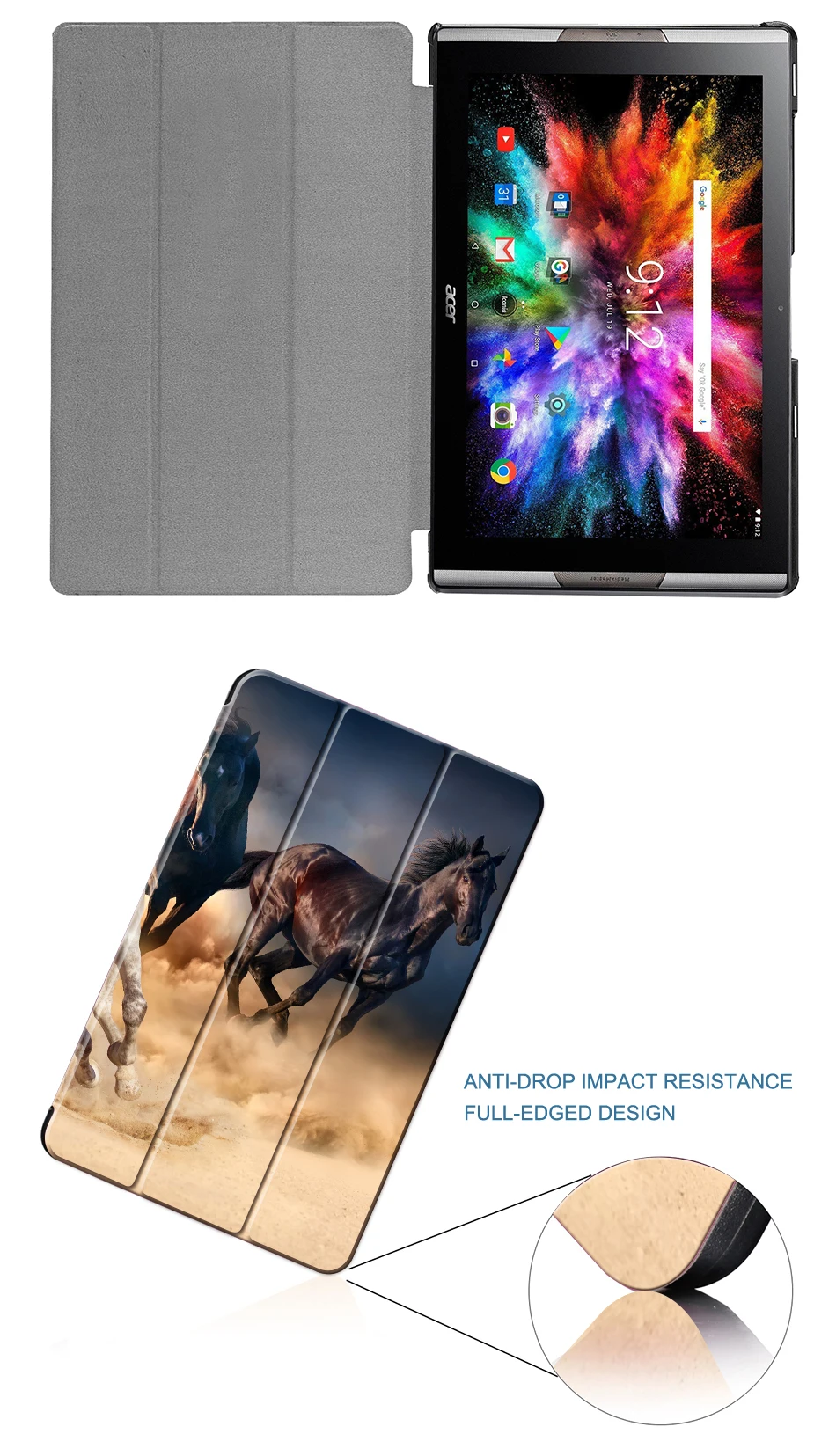 MTT чехол для планшета для acer Iconia one 10 A3-A50, 10,1 дюймов, чехол, тонкий чехол с изображением животных из искусственной кожи, магнитный чехол-подставка, защитный чехол