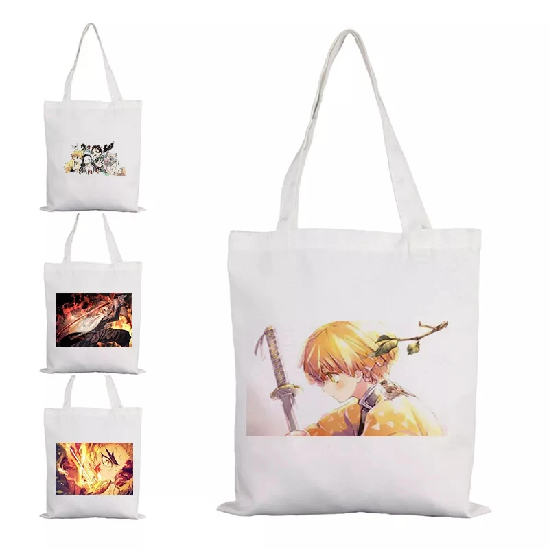 

Demon Slayer Pvc Bag Beach Woman Crochet Large With Zipper Cloth Canvas Women Customizable Bags to Customize Aesthetic Casual Xl