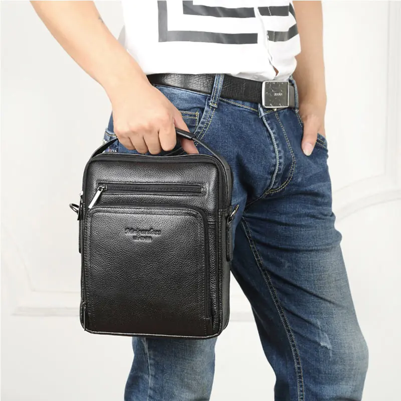 New 2019 Brand Men's Genuine Leather Business Bag Men High Quality Handbags Large Travel Briefcases Male Cowhide Messenger Bags