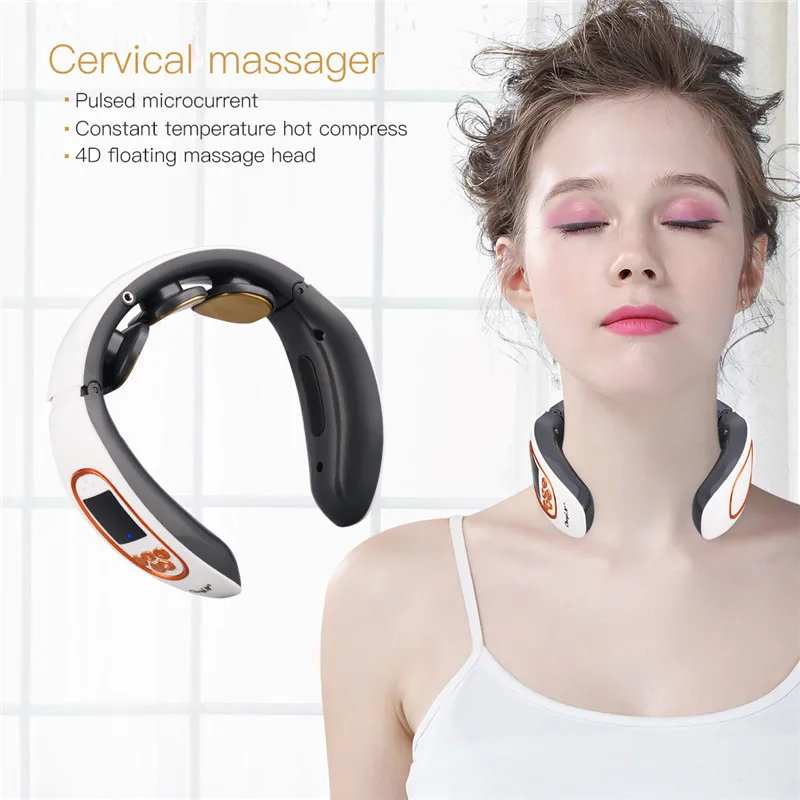 

Ckeyin Smart Electric Neck Massager Pain Relief Health Care Pulse Massage Heated Relaxation Remote Control Physiotherapy Machine