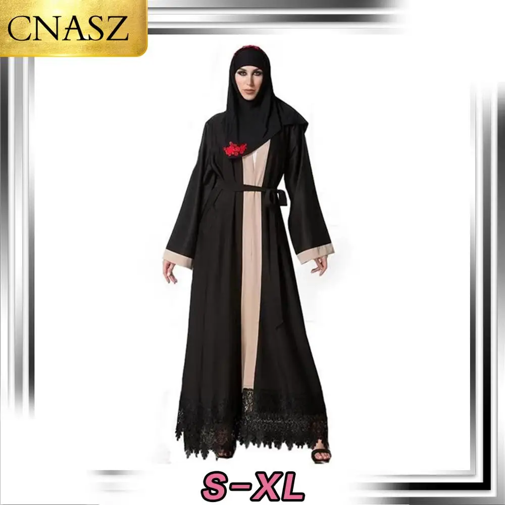 Абайя Последняя мусульманская Мода кружевные Абайи для женщин абайя Дубай